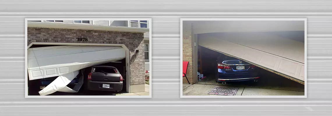 Repair Commercial Garage Door Got Hit By A Car in DeKalb, Illinois